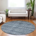 thumbnail image 1 of Addison Rugs Chantille Indoor/Outdoor Transitional Stripes Blue Washable Round Rug, 8' x 8', 1 of 6