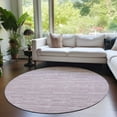 thumbnail image 1 of Addison Rugs Chantille Indoor/Outdoor Transitional Stripes Blush Washable Round Rug, 8' x 8', 1 of 6