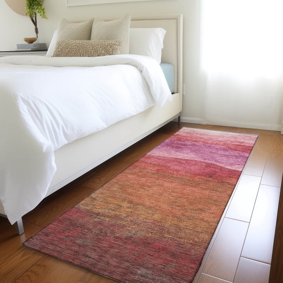 Addison Rugs Chantille Indoor/Outdoor Transitional Stripes Blush Washable Runner Rug, 2'3" x 7'6"