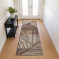 thumbnail image 1 of Addison Rugs Chantille Indoor/Outdoor Transitional Stripes Brown Machine Washable Runner Rug, 2'3" x 7'6", 1 of 8