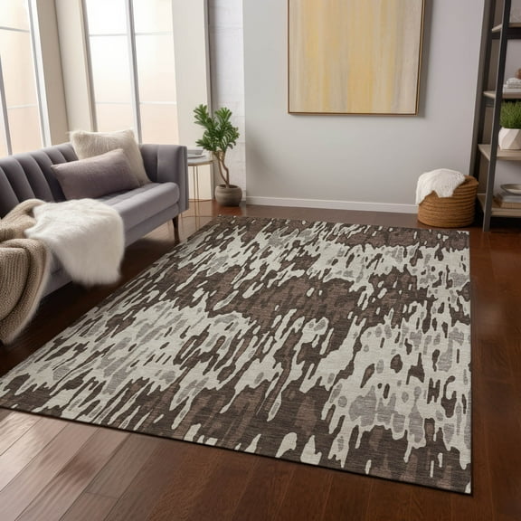Addison Rugs Chantille Indoor/Outdoor Transitional Stripes Brown Washable Rectangle Rug, 10' x 14'