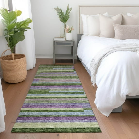 Addison Rugs Chantille Indoor/Outdoor Transitional Stripes Cactus Washable Runner Rug, 2'3" x 7'6"