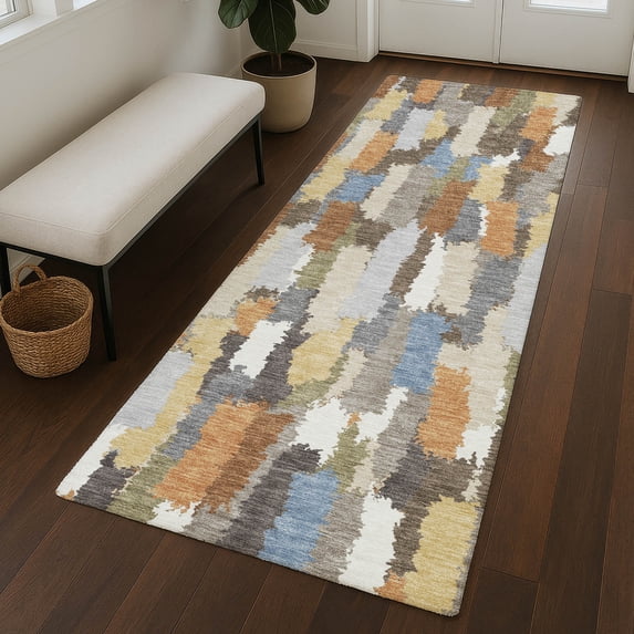 Addison Rugs Chantille Indoor/Outdoor Transitional Stripes Chocolate Machine Washable Runner Rug, 2'3" x 7'6"