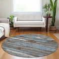 thumbnail image 1 of Addison Rugs Chantille Indoor/Outdoor Transitional Stripes Chocolate Washable Round Rug, 8' x 8', 1 of 6