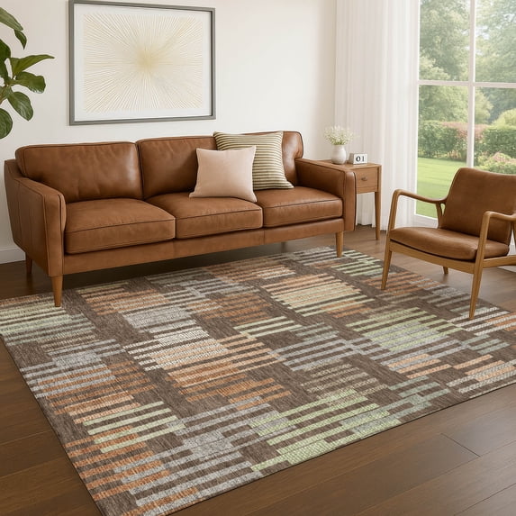 Addison Rugs Chantille Indoor/Outdoor Transitional Stripes Coffee Machine Washable Rectangle Rug, 10' x 14'