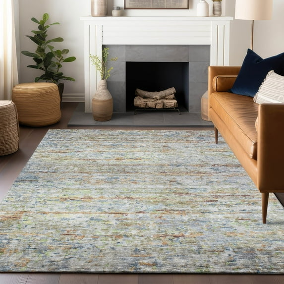 Addison Rugs Chantille Indoor/Outdoor Transitional Stripes Copper Washable Rectangle Rug, 5' x 7'6"