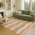 thumbnail image 1 of Addison Rugs Chantille Indoor/Outdoor Transitional Stripes Coral Machine Washable Rectangle Rug, 8' x 10', 1 of 8