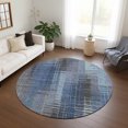thumbnail image 1 of Addison Rugs Chantille Indoor/Outdoor Transitional Stripes Denim Machine Washable Round Rug, 8' x 8', 1 of 8