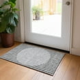 thumbnail image 1 of Addison Rugs Chantille Indoor/Outdoor Transitional Stripes Gray Washable Rectangle Rug, 1'8" x 2'6", 1 of 6