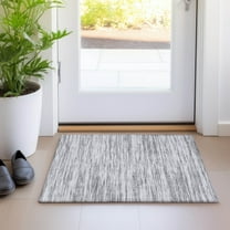 Addison Rugs Chantille Indoor/Outdoor Transitional Stripes Gray Washable Rectangle Rug, 1'8" x 2'6"