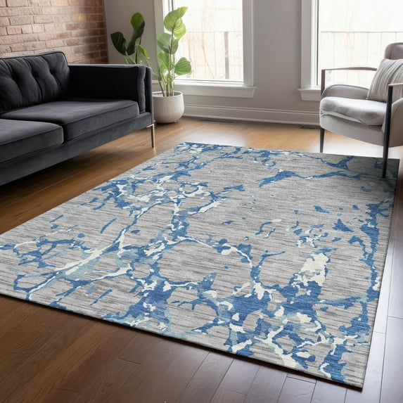 Addison Rugs Chantille Indoor/Outdoor Transitional Stripes Gray Washable Rectangle Rug, 10' x 14'