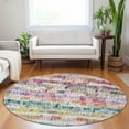 thumbnail image 1 of Addison Rugs Chantille Indoor/Outdoor Transitional Stripes Green Washable Round Rug, 8' x 8', 1 of 6