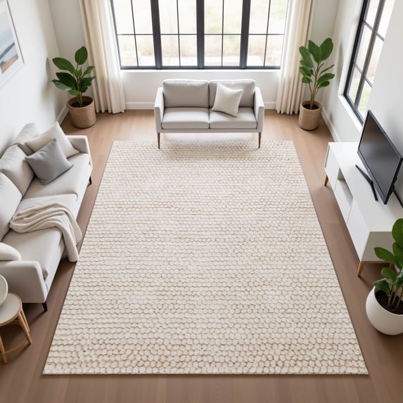 Addison Rugs Chantille Indoor/Outdoor Transitional Stripes Ivory Machine Washable Rectangle Rug, 10' x 14'