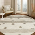 thumbnail image 1 of Addison Rugs Chantille Indoor/Outdoor Transitional Stripes Ivory Machine Washable Round Rug, 8' x 8', 1 of 7