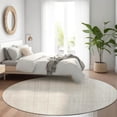 thumbnail image 1 of Addison Rugs Chantille Indoor/Outdoor Transitional Stripes Ivory Washable Round Rug, 8' x 8', 1 of 6