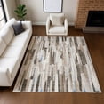 thumbnail image 1 of Addison Rugs Chantille Indoor/Outdoor Transitional Stripes Khaki Machine Washable Rectangle Rug, 8' x 10', 1 of 8