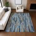 thumbnail image 1 of Addison Rugs Chantille Indoor/Outdoor Transitional Stripes Navy Machine Washable Rectangle Rug, 5' x 7'6", 1 of 8