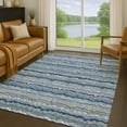 thumbnail image 1 of Addison Rugs Chantille Indoor/Outdoor Transitional Stripes Navy Machine Washable Rectangle Rug, 9' x 12', 1 of 8
