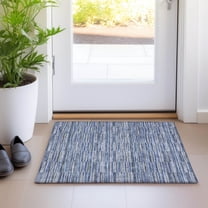 Addison Rugs Chantille Indoor/Outdoor Transitional Stripes Navy Washable Rectangle Rug, 1'8" x 2'6"