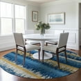 thumbnail image 1 of Addison Rugs Chantille Indoor/Outdoor Transitional Stripes Navy Washable Round Rug, 8' x 8', 1 of 6