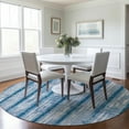 thumbnail image 1 of Addison Rugs Chantille Indoor/Outdoor Transitional Stripes Navy Washable Round Rug, 8' x 8', 1 of 6