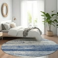 thumbnail image 1 of Addison Rugs Chantille Indoor/Outdoor Transitional Stripes Navy Washable Round Rug, 8' x 8', 1 of 6