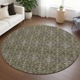 thumbnail image 1 of Addison Rugs Chantille Indoor/Outdoor Transitional Stripes Olive Machine Washable Round Rug, 8' x 8', 1 of 8