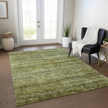 Addison Rugs Chantille Indoor/Outdoor Transitional Stripes Olive Washable Rectangle Rug, 10' x 14'