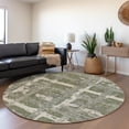 thumbnail image 1 of Addison Rugs Chantille Indoor/Outdoor Transitional Stripes Olive Washable Round Rug, 8' x 8', 1 of 6