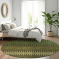 thumbnail image 1 of Addison Rugs Chantille Indoor/Outdoor Transitional Stripes Olive Washable Round Rug, 8' x 8', 1 of 6