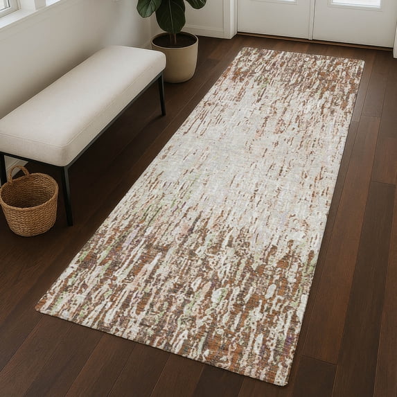Addison Rugs Chantille Indoor/Outdoor Transitional Stripes Paprika Machine Washable Runner Rug, 2'3" x 7'6"