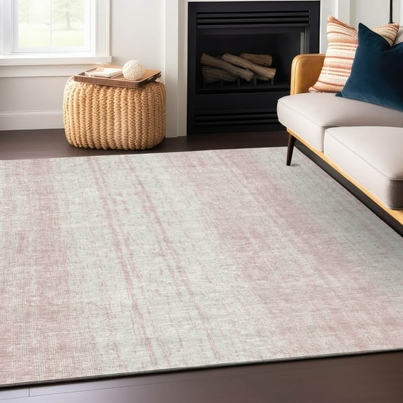 Addison Rugs Chantille Indoor/Outdoor Transitional Stripes Pink Washable Rectangle Rug, 2'6" x 3'10"