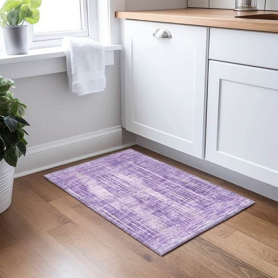 Addison Rugs Chantille Indoor/Outdoor Transitional Stripes Purple Washable Rectangle Rug, 1'8" x 2'6"