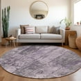 thumbnail image 1 of Addison Rugs Chantille Indoor/Outdoor Transitional Stripes Purple Washable Round Rug, 8' x 8', 1 of 6