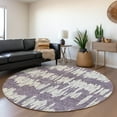thumbnail image 1 of Addison Rugs Chantille Indoor/Outdoor Transitional Stripes Purple Washable Round Rug, 8' x 8', 1 of 6