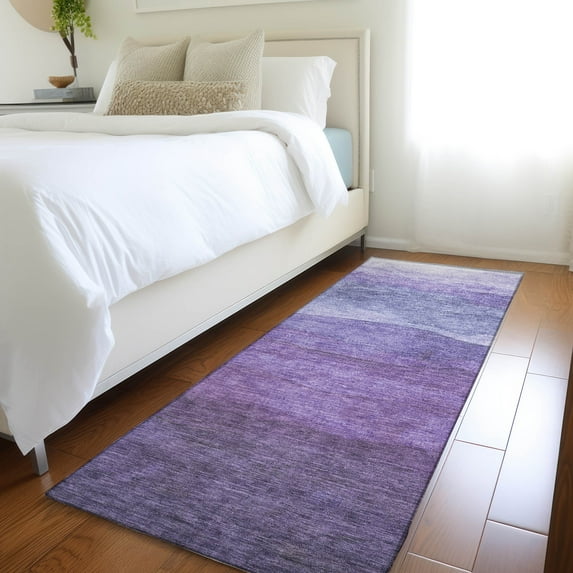 Addison Rugs Chantille Indoor/Outdoor Transitional Stripes Purple Washable Runner Rug, 2'3" x 7'6"