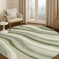 thumbnail image 1 of Addison Rugs Chantille Indoor/Outdoor Transitional Stripes Sage Machine Washable Round Rug, 8' x 8', 1 of 8