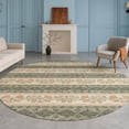 thumbnail image 1 of Addison Rugs Chantille Indoor/Outdoor Transitional Stripes Sage Machine Washable Round Rug, 8' x 8', 1 of 8