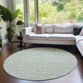 thumbnail image 1 of Addison Rugs Chantille Indoor/Outdoor Transitional Stripes Sage Washable Round Rug, 8' x 8', 1 of 6