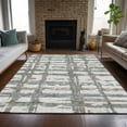 thumbnail image 1 of Addison Rugs Chantille Indoor/Outdoor Transitional Stripes Silver Washable Rectangle Rug, 8' x 10', 1 of 6