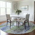thumbnail image 1 of Addison Rugs Chantille Indoor/Outdoor Transitional Stripes Sky Washable Round Rug, 8' x 8', 1 of 6
