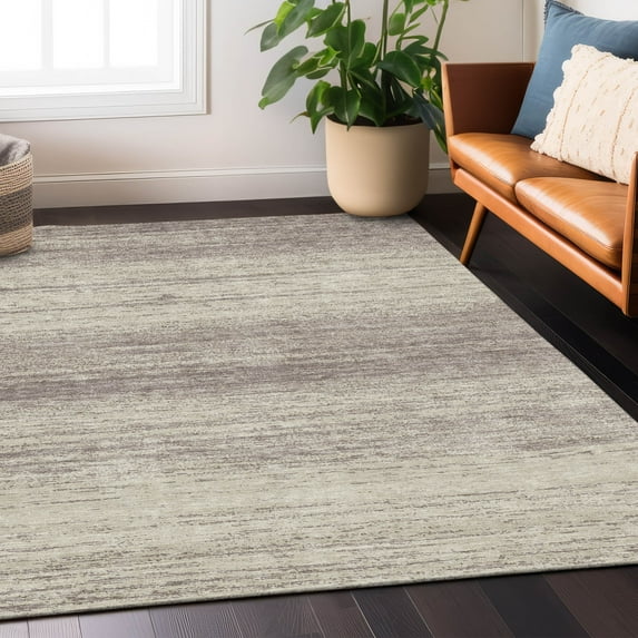 Addison Rugs Chantille Indoor/Outdoor Transitional Stripes Taupe Washable Rectangle Rug, 3' x 5'