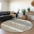 thumbnail image 1 of Addison Rugs Chantille Indoor/Outdoor Transitional Stripes Taupe Washable Round Rug, 8' x 8', 1 of 6