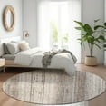 thumbnail image 1 of Addison Rugs Chantille Indoor/Outdoor Transitional Stripes Taupe Washable Round Rug, 8' x 8', 1 of 6