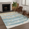 thumbnail image 1 of Addison Rugs Chantille Indoor/Outdoor Transitional Stripes Teal Machine Washable Rectangle Rug, 5' x 7'6", 1 of 8