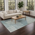 thumbnail image 1 of Addison Rugs Chantille Indoor/Outdoor Transitional Stripes Teal Machine Washable Rectangle Rug, 8' x 10', 1 of 8