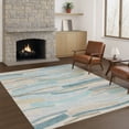 thumbnail image 1 of Addison Rugs Chantille Indoor/Outdoor Transitional Stripes Teal Machine Washable Rectangle Rug, 9' x 12', 1 of 8