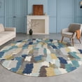 thumbnail image 1 of Addison Rugs Chantille Indoor/Outdoor Transitional Stripes Teal Machine Washable Round Rug, 8' x 8', 1 of 8