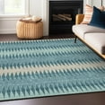 thumbnail image 1 of Addison Rugs Chantille Indoor/Outdoor Transitional Stripes Teal Washable Rectangle Rug, 9' x 12', 1 of 6