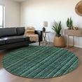 thumbnail image 1 of Addison Rugs Chantille Indoor/Outdoor Transitional Stripes Teal Washable Round Rug, 8' x 8', 1 of 6